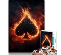 Puzzle per adolescenti 1000 pezzi Fiamma d'amore nera, antistress per ammazzare il tempo durante le vacanze, per migliorare l'amore tra coppie (75x50cm)