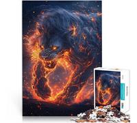 Puzzle per adolescenti 1000 pezzi Fiery Black Lion Spiele Spielzeug Geschenk Verbessern Sie das Gedächtnis52x38cm