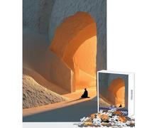 Puzzle per adolescenti 1000 pezzi Figura meditante in un arco di pietra Decorazione per la casa Giocattoli Regalo divertente Gioco pratico Interazione genitore-figlio Dimensioni 50x75cm