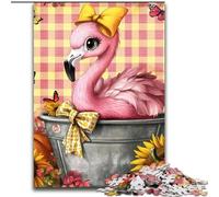 Puzzle per adolescenti 1000 pezzi Fiori Fenicotteri, per età 14 anni e oltre Decorazione per la casa come regalo per tutta la famiglia e gli amici (dimensioni 26x38cm)