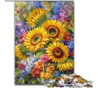 Puzzle per adolescenti 1000 pezzi Fiori Girasole, allena il tuo cervello e le tue mani, regali di compleanno unici per età 14+ dimensioni 26x38cm
