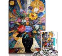 Puzzle per adolescenti 1000 pezzi Fiori in un vaso dipinto, per gioco educativo sfida giocattolo affare come regalo per tutta la famiglia 50x75cm