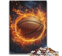 Puzzle per adolescenti 1000 pezzi Flame Basketball Allena il tuo cervello e le tue mani Interazione genitore-figlio per età 14+ 50x75cm