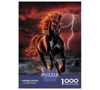 Puzzle Per Adolescenti 1000 Pezzi Flaming Horse Wall Art Print Puzzle Per Adulti Gioco Rompicapo Corsa Di Velocità Delle Mani Attività Divertenti A Casa 70x50cm/1000pcs