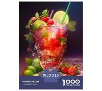 Puzzle Per Adolescenti 1000 Pezzi Fruit Cocktail Drink with Lime Puzzle Per Adulti Gioco Rompicapo Assemblaggio Di Modelli Per Compleanno, Natale 70x50cm/1000pcs