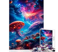 Puzzle per adolescenti 1000 pezzi fungo galattico giocattoli fai da te idee regalo gioco educativo con poster abbinato e foglio di quiz dimensioni 38x26cm