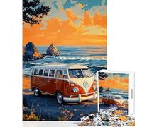Puzzle per adolescenti 1000 pezzi Furgone sulla spiaggia Giocattolo educativo Ottimi regali e giocattoli Giochi divertenti Rafforzano l'amore tra coppie (dimensioni 50x75cm)