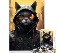 Puzzle per adolescenti 1000 pezzi Futuro umano Gatto con cappuccio Giocattolo educativo Ottimo regalo per giochi Giochi per famiglie Allena il tuo cervello e le tue mani Dimensioni 50x75cm