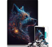 Puzzle per adolescenti 1000 pezzi Galactic Art Wolf Puzzle per adulti giocattolo educativo intellettuale decomprimente Regalo di compleanno 38x26cm