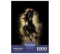 Puzzle Per Adolescenti 1000 Pezzi Galloping Horse with Golden Dust Puzzle Per Adulti Giochi Rilassanti Regalo Di Compleanno Divertimento A Casa Attività, 70x50cm/1000pcs