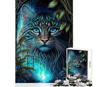 Puzzle per adolescenti 1000 pezzi Gatto dagli occhi azzurri nella giungla Decorazione per la casa Giocattoli Ottimi regali e giocattoli Giochi rilassanti Adatto per la decorazione della scrivania