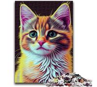 Puzzle per adolescenti 1000 pezzi Gatto Pop Art Volto di animale per bambini dai 14 anni in su Sfida educativa Attività divertenti a casa, regali di compleanno, regali di viaggio 50x75cm