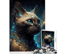 Puzzle per adolescenti 1000 pezzi Gatto siamese Giocattoli decorativi per la casa immaginari Regalo di compleanno Gioco educativo Migliora l'amore tra coppie Dimensioni 50x75cm