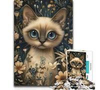 Puzzle per adolescenti 1000 pezzi Gatto siamese stravagante Gioco di sfida unico Sfida difficile Regalo di compleanno 50x75cm (1000 pezzi)