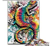 Puzzle per adolescenti 1000 pezzi Geco acquerello, giocattoli educativi didattici unici, regali di compleanno per età 14+ dimensioni 50x75cm