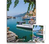 Puzzle per adolescenti 1000 pezzi Genova Bellissimo gioco di design per divertimento in famiglia Giocattoli antistress Dimensioni 38x26cm