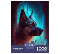 Puzzle Per Adolescenti 1000 Pezzi German Shepherd Dog Fable Puzzle Per Adulti Gioco Pratico Decorazione Per La Casa Divertimento in Casa Attività, 70x50cm/1000pcs