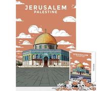 Puzzle per adolescenti 1000 pezzi Gerusalemme Palestina Design Giocattolo educativo Regalo per compleanni Giochi educativi con poster abbinato e foglio di quiz Dimensioni 38x26cm