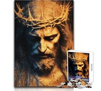 Puzzle per adolescenti 1000 pezzi Gesù Cristo astratto con corona di spine Giocattoli Giochi educativi Sfida difficile Regali di Babbo Natale segreto Dimensioni 38x52cm