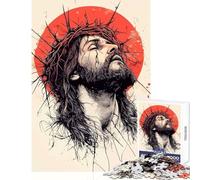 Puzzle per adolescenti 1000 pezzi Gesù Cristo Corona di spine Decorazione per la casa Giocattoli Regali di compleanno per gioco educativo Migliorare l'amore tra coppie (dimensioni 50x75cm)