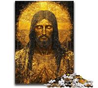 Puzzle per adolescenti 1000 pezzi Gesù dorato 1000 pezzi per adulti, gioco a quiz ideale come regalo per tutta la famiglia (26x38cm)