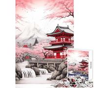 Puzzle per adolescenti 1000 pezzi Giappone Fuji Cherry Tree Giocattoli antistress Regali di compleanno Giochi rilassanti Difficili e stimolanti Dimensioni 50x75cm