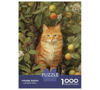 Puzzle Per Adolescenti 1000 Pezzi Ginger Cat in Apple Tree Puzzle Per Adulti Gioco Per Famiglie Vacanza A Casa Ammazzare Il Tempo Offerta Come Regalo Per Tutta La Famiglia 70x50cm/1000pcs