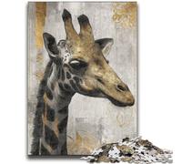 Puzzle per adolescenti 1000 pezzi Giraffa nera e oro Giocattolo educativo intellettuale decomprimente Regali di Babbo Natale segreto 50X75CM