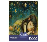 Puzzle Per Adolescenti 1000 Pezzi Girl Sleeping with Turtles Puzzle Per Adulti Gioco Rompicapo Assemblaggio Di Modelli Per Compleanno, Natale 38x26cm/1000pcs