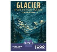 Puzzle Per Adolescenti 1000 Pezzi Glacier National Park Canada Vintage Puzzle Per Adulti Gioco Rompicapo Assemblaggio Di Modelli Per Compleanno, Natale 70x50cm/1000pcs