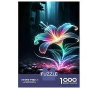 Puzzle Per Adolescenti 1000 Pezzi Glowing Flower Art Print Puzzle Per Adulti Gioco Pratico Difficile Divertente Attività A Casa, 38x26cm/1000pcs