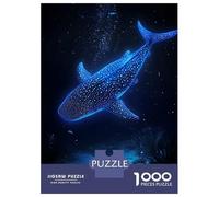 Puzzle Per Adolescenti 1000 Pezzi Glowing Whale Shark in Deep Blue Sea Puzzle Per Adulti Giochi Per Famiglie Migliorano La Memoria È Ideale Come Regalo 70x50cm/1000pcs