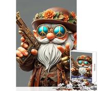 Puzzle per adolescenti 1000 pezzi Gnomo pistolero Giocattolo educativo Regali di Babbo Natale segreto Gioco pratico Migliora l'amore tra coppie Dimensioni 38x52cm