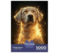 Puzzle Per Adolescenti 1000 Pezzi Golden Glow Labrador Retriever - Mystical Dog Art - Enchanted Canine Portrait Puzzle Per Adulti Gioco Pratico Decorazione Perfetta Compleanni E Regal