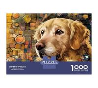 Puzzle Per Adolescenti 1000 Pezzi Golden Retriever Wall Art Print Puzzle Fai Da Te Giocattoli Staycation Passatempo Regali Unici Di Compleanno E Natale 38x26cm/1000pcs