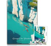 Puzzle per adolescenti 1000 pezzi Gole del Verdon Kayak Gioco impossibile Attività per famiglie Regali di Babbo Natale segreto Dimensioni 38x52cm