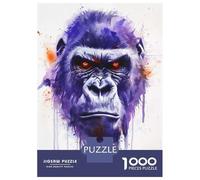 Puzzle Per Adolescenti 1000 Pezzi Gorilla Watercolor Puzzle Per Adulti Gioco Pratico Decorazione Per La Casa Divertimento in Casa Attività, 70x50cm/1000pcs
