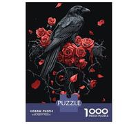 Puzzle Per Adolescenti 1000 Pezzi Gothic Raven And Roses on Gothic Cross Puzzle Per Adolescenti Giocattoli Antistress Vacanza A Casa Ammazza Il Tempo Aiuta Ad Allenare Il Cervello 70x50cm/1000pcs