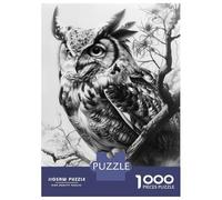Puzzle Per Adolescenti 1000 Pezzi Great Horned Owl Puzzle Per Adulti Gioco Rompicapo Decorazione Da Parete Regalo Antistress 38x26cm/1000pcs