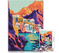 Puzzle per adolescenti 1000 pezzi Grecia Villaggio mediterraneo Rompicapo Giochi per famiglie Analisi e logica Giocattoli antistress Dimensioni 38x52cm