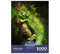 Puzzle Per Adolescenti 1000 Pezzi Green Animal Splatter Puzzle Per Adulti Giochi Rilassanti Regalo Di Compleanno Divertimento A Casa Attività, 38x26cm/1000pcs