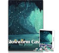 Puzzle per adolescenti 1000 pezzi Grotte delle lucciole Nuova Zelanda Illustrazione Bellissimo design Gioco per divertimento in famiglia Giocattoli antistress Dimensioni 50x75cm