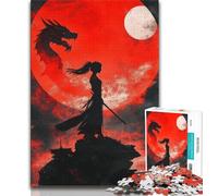 Puzzle per adolescenti 1000 pezzi Guerriera ninja donna, puzzle per adolescenti, giochi educativi, decorazione per la casa, regalo di compleanno, regali, arte murale (dimensioni 75x50cm)