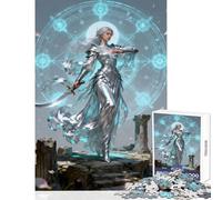 Puzzle per adolescenti 1000 pezzi Guerriero d'argento con cerchio magico Giocattoli antistress Idee regalo Giochi per famiglie Adatto per la decorazione della scrivania Dimensioni 38x26cm