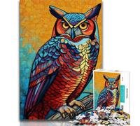 Puzzle per adolescenti 1000 pezzi Gufo per adolescenti, giochi educativi, decorazione per la casa, adatti per la decorazione della scrivania (dimensioni 38x26cm)