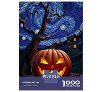 Puzzle Per Adolescenti 1000 Pezzi Halloween Pumpkin Starry Night Puzzle Per Adulti Gioco Pratico Decorazione Per La Casa Divertimento in Casa Attività, 70x50cm/1000pcs
