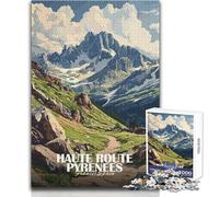 Puzzle per adolescenti 1000 pezzi Haute Route Pirenei Paesaggio Arte Rompicapo Giochi per famiglie Decorazione artistica per la casa Regali di compleanno Dimensioni 38x52cm