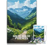 Puzzle per adolescenti 1000 pezzi Haute Route Pirenei Paesaggio Illustrazione Rompicapo Giochi per famiglie Decorazione artistica per la casa Regali di compleanno Dimensioni 38x52cm