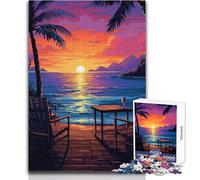 Puzzle per adolescenti 1000 pezzi Hawaii Oceano Tramonto Pixel Gioco educativo per famiglie per divertimento in famiglia Giocattolo educativo Dimensioni 38x26cm