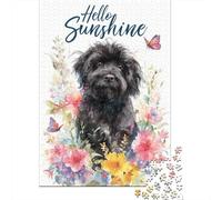 Puzzle Per Adolescenti 1000 Pezzi Hello Sunshine Dog Card Puzzle Per Adulti Giochi Rilassanti Un'opera D'arte Regali Di Natale E Compleanno 38x26cm/1000pcs